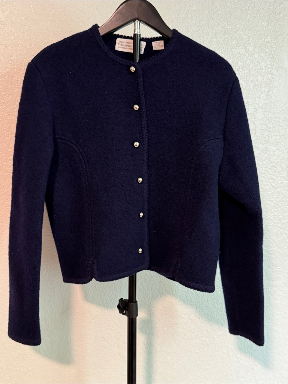 Wool Jacket Anderson Little Navy Button Front 9/10